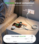 Travel Essentials for Apple Watch Charger,iPhone Charger,3 in 2 Type C/Lightning/Magnetic Travel Charging Cable,Portable Multi Charging Cable for Apple Watch, iPhone 18‑11,Samsung S26,Car–4ft 4