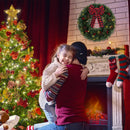 24 Inch 2FT Christmas Wreath, 30 LED Lights Christmas Wreaths for Front Door with Bow Red Berries Pine Cones, Prelit Timer Home Decor, Xmas Wall Windows Decorations Indoor Outdoor — 2