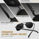 CGID Polarized Sunglasses Men Womens Pilot Style Mirrored Shades UV400 GA61 | Al-mg Frame |60mm| Black Grey | 60 Millimeters — 3