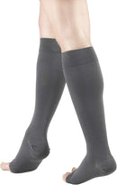 Truform 20-30 mmHg Compression Stockings for Men and Women, Knee High Length, Open Toe | Gray | 2X-Large (1 Pair) | Microfiber Knit — 6