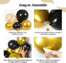 Black and Gold Balloons Garland Arch Kit with Black Gold Confetti Balloons — 3