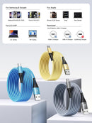 USB C Cable 10FT 3Pack Fast Charging Nylon Braided Long Type C Charger Cable for Samsung Galaxy S24 S23 S22 S21 S10 S9 S8 A02s A03s A11 A12 A13 A14 A21 A22 A32 A42 A53, Tablet, LG, Moto, TCL 6