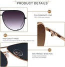 ANDWOOD Oversized Aviator Sunglasses for Women Men Big Large Shades | (2pack) Fade + Mirror Rose Gold | Non-Polarized — 3