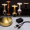 O'Bright Dome Cordless Rechargeable LED Mushroom Table Lamp, Gold — 8