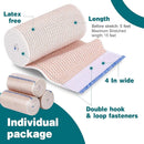 AZEN Premium 15 Pack Elastic Bandage Wrap 4 Inch, Compression Wrap Bandage for Legs, Lymphedema Wraps for Legs, Ankle, Knee, Tummy, Body, Latex-Free - D-15p — 2