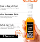 Shuttle Art Fabric Paint, 18 Colors Permanent Soft Fabric Paint in Bottles (60ml/2oz) with Brushes, Palette, Stencils, Non-Toxic Textile Paint for T-Shirts, Shoes, Jeans, Bags, DIY Projects&Art | 2 Fl Oz (Pack of 1) | Regular — 2