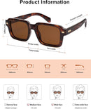 SOJOS Big Trendy Square Polarized Sunglasses Womens Mens, Retro Large Chunky Oversized Rectangle Shades SJ2345 | Brown Tortoise/Brown — 5