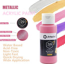 Artecho Acrylic Paint Set 20 Metallic Colors 2oz/59ml with 10 Brushes — 4