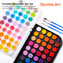 Shuttle Art 58 Pack Watercolor Paint Set, 48 Colors Watercolor Pan with 10 Paint Brushes for Beginners, Artists, Kids & Adults to Water Color Paint, Bullet Journal, Calligraphy Practice | 11 Piece Set — 3