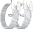 USB C to Lightning Cable 6FT 2Pack,[Apple MFi Certified] iPhone Fast Charger Cord Nylon Braided Power Delivery Type c to Lightning Cable Fast Charging for Apple iPhone 14 13 12 11 Pro Max X 8 7 6/iPad 1