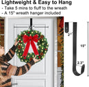 24" Prelit Christmas Door Wreath with Timer - 50 LED - Waterproof Battery Operated Artificial Wreath with Pinecone Berries and Bowknot for Christmas Decorations Including Wreath Hanger — 7