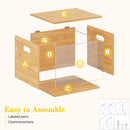 Sbanmao Acrylic File Organizer with Lid, Bamboo File Box with Handle, Hanging File Folder Organizer, Portable Filing Organizer File Crate Storage Box for Home Office Classroom, Letter Size — 8