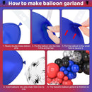 Amandir 153pcs Black Red Blue Balloon Arch Garland Kit Different Sizes | Black Blue — 4