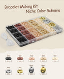ClaBead Bracelet Making Kit 3200Pcs, Clay Beads Bracelet Kit with Gold Beads and Sliver Beads (Earth Tone) — 2