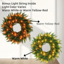 24" Real Touch Christmas Wreath with Lights – Pre-Lit Artificial Cedar Greenery Christmas Door Wreath, Realistic Christmas Wreath Outdoor for Front Door or Holiday Home Décor — 5