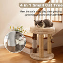 MECOOL 4in1 Small Cat Tree,Scratching Post with Tower Soft Bed, Sisal Carpet Jute Posts with Three Hanging Ball Toys and Massage Brush for Indoor Cats — 2