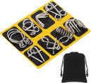 8 Pack Brain Teaser Puzzles Metal Wire Ring with Pouch, A Style — 1