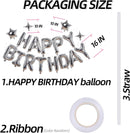 Silver Happy Birthday Balloons Banner Sign Mylar letter Party Decoration | Silvery — 3