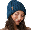 FURTALK Winter Hats for Women Fleece Lined Beanie Knit Chunky Womens Snow Cap - Dark Blue — 1