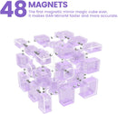 GAN MirrorM UV-Coated, 3x3x3 Magnetic 48 Magnets Glitter Sparkle Mirror Speed Cube Puzzle Game Magnets Toys for Kids Adult Cuber, Corner Cutting, Solve by Shape, Purple — 2