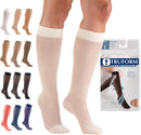 Truform Sheer Compression Stockings, 15-20 mmHg, Women's Knee High Length, 20 Denier, Ivory, Small | Small (1 Pair) — 1