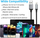 2 FT iPhone Charging Cable, 2 Pack [MFi Certified] USB to Lightning Cable 2ft for Car Fast Charging Braided Short iPhone Cord Compatible with Apple iPhone 14/13/12/11Pro/X/XR/8/7/6s/Plus/SE/iPad 8