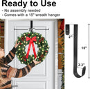 24" Prelit Christmas Door Wreath with Timer - 50 LED - Waterproof Battery Operated Artificial Wreath with Pinecone Berries and Bowknot for Christmas Decorations Including Wreath Hanger — 8