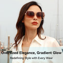 Dollger Oversized Square Sunglasses for Women Big Large Wide Trendy Shades | C: Brown Frame Brown Lens — 6