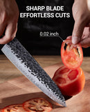 FAMCÜTE 8" Japanese Knife, Hand Forged Sharp Chef Knife w/Rosewood Handle — 6