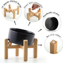 Petygooing Black Raised/Elevated 15°Slanted Ceramic Dog Bowl for Small Breeds,Tilted Anti Slip Pet Feeding Bowl,Food Water Dish with Stand for Cats and Small Dogs Puppy 13.5 OZ (5.1In /1.7 Cups) — 2
