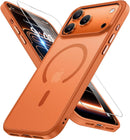 miracase Magnetic for iPhone 17 Pro Case 6.3" with Screen Protector, [Compatible with MagSafe] Military-Grade Protection, Anti-Fingerprint, Slim Thin Phone Case for 17 Pro Cover, Orange — 1