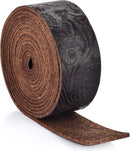 Leather Strap, 1 Inch Wide Flat Genuine Leather Strips for Crafts | Wester Cowboy_Dark Brown — 2