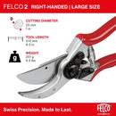 Felco F2 Pruning Shears – 9.25" Swiss-Made Garden Clippers for Professional Pruning | Hand Pruners for Gardening | Garden Tool Cutter with Precision Bypass Blade, Aluminum Body, Replaceable Parts — 3