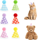 CANREVEL Mini Party Hats for Stuffed Animals Headwear, Birthday Hats | Checkered - 6 PCS — 1
