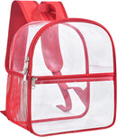 Paxiland Clear Backpack Stadium Approved, 12x10.5x6 Inches Clear Bag | Red-standard — 1