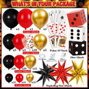 132Pcs Casino Theme Party Decorations, Dice Boxes Large Poker Cards Black Red Gold Balloon Garland Star Foil Balloons for Vegas Themed Party and Casino Night Birthday Celebrations — 2