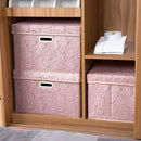PRANDOM Larger Collapsible Storage Bin with Lid [1-Pack] Fabric Decorative Storage Box Cube Organizer Container Baskes with Handles Divider for Bedroom Closet Living Room Pink 17.7x11.8x11.8 Inch — 3