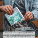 Fuxi Small Watercolor Sketchbook, 2-Pack - 5.5" x 8.5" | 140lb/300gsm Cold Press Watercolor Paper, 30 Sheets Per Pad. | Mist Blue | 5.5" x 8.5" (Pack of 2) — 7