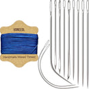 Upholstery Repair Kit: Waxed Sewing Thread (Blue Color) & Heavy Duty Needles (11 PCS) for Leather, Canvas & Quilting Thread — 1