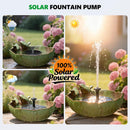 Solar Powered Ceramic Bird Bath for Outdoors, 10.1" Hummingbird Solar Fountain…