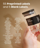 Glass Storage Jars with Bamboo Lid, glass canisters with airtight lids, Clear…