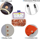90 Sets Rose Gold Chicago Screws Leather Assorted Kit ，6 Sizes of Screw Rivets for Leather Rivet for DIY Leather Craft and Bookbinding (M5 X 4, 5, 6, 8, 10, 12) | M5*4.5.6.8.10.12mm — 2