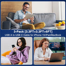 LOFPYE Car Carplay Cable USB to USB C Cable for iPhone 18 17 16 15 Series，3-Pack [3.3FT+3.3FT+6FT] USB A to USB C Cable for iPhone Duo 18 17 16 15 Series，for iPad，for Galaxy S26，for MacBook and More 3