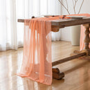 10Pcs Coral Peach Cheesecloth Table Runner 120 Inches for Party Home Decor | 35"x120"(Pack of 10) — 5