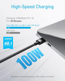 Anker USB C to USB C Cable, 100W Fast Charging Cable(1-Pack, 10 ft, Black) photo 2