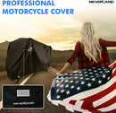 NEVERLAND Motorcycle Cover Waterproof Outdoor All Weather Protection Black