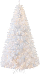 Best Choice Products White Christmas Tree 6ft Pre-Lit Artificial Pine Tree Premium Holiday Decoration w/Warm White Lights, Stand, Easy Assembly — 1