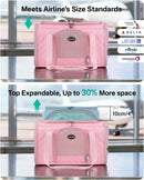 CarryTip Airline Approved Cat Carrier with Expandable Top, 17x11x9.5 in, Pink