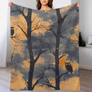 LIZALIG Whimsical Dark Halloween Fleece Throw Blanket, Black Cat Candle Floral Decor for Sofa Bedroom Halloween Party | Sj-yh840 | 40"×50" — 6