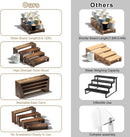 2 Set Wooden Tiered Risers Display Stands for Vendor Events,Stackable Wood Cupcake Display Stand,Farmhouse Decor Wood Dessert Table Display Set,Vendor Booth Display Items,Food Display Risers for Party | 2 PACK | Dark Brown — 8